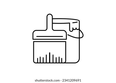 Paint Pots icon. icon related to painting. line icon style. Simple vector design editable