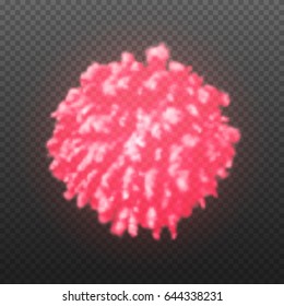 Paint powder explosion isolated on transparent background. vector illustration. Red dust, particles explode for celebration holi. Realistic volumetric smoke or fog. 