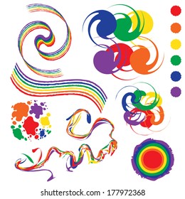 Paint Rainbow Spots shapes 