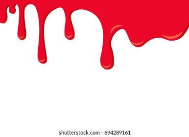 Paint Red color dripping, Color Droping Background vector illust