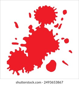 Paint red pigment spray splash stain illustration spots