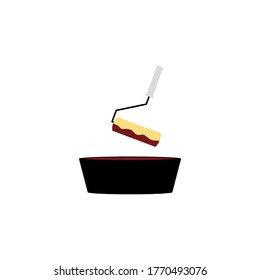 paint roll brush icon vector illustration logo template