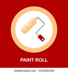 Paint Roll Icon, Vector Paint Brush, Wall Painter, Paint Roller