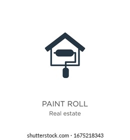 Pinta vectorial de icono de rollo. Icono moderno de la pintura plana de la colección inmobiliario aislado en fondo blanco. La ilustración vectorial se puede utilizar para diseño gráfico web y móvil, logotipo, eps10