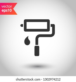 Paint roll vector icon. Paint roller vector icon. Paint roller flat sign. EPS 10