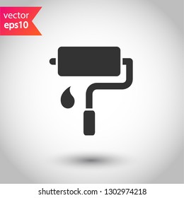 Paint roll vector icon. Paint roller vector icon. Paint roller flat sign. EPS 10