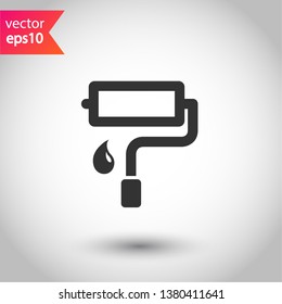 Paint roll vector icon. Paint roller vector icon. Paint roller flat sign. EPS 10. Painter roll symbol