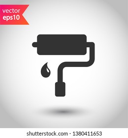 Paint roll vector icon. Paint roller vector icon. Paint roller flat sign. EPS 10. Painter roll symbol