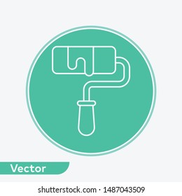 Paint roll vector icon sign symbol