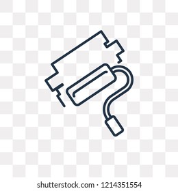 Paint roll vector outline icon isolated on transparent background, high quality linear Paint roll transparency concept can be used web and mobile
