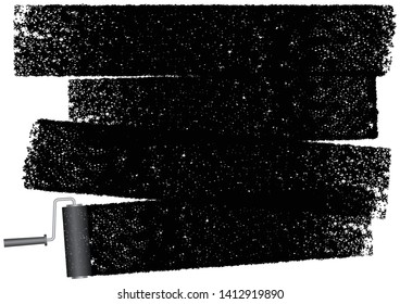 Paint roller abstract background isolated on a white background. Vector illustration.
