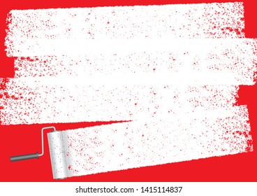Paint roller abstract background isolated on a white background. Vector illustration.