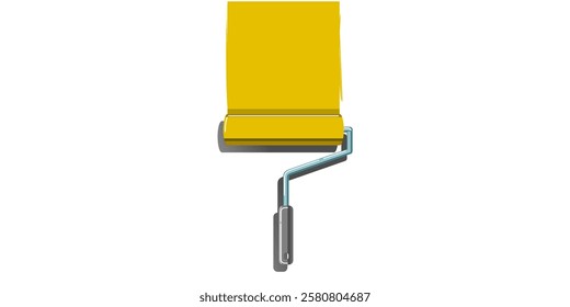 paint roller applying a coat, painting the wall, construction, renovation, or painting projects vector