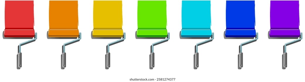 paint roller applying a coat, painting the wall, construction, renovation, or painting projects vector