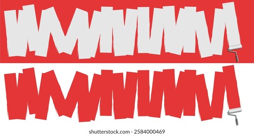 paint roller applying a coat, painting the wall, construction, renovation, or painting projects vector