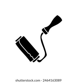 Paint roller black hand drawn icon
