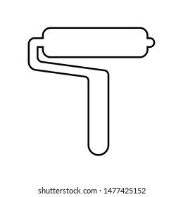 Paint roller to paint black on a white background, vector illustration for design.