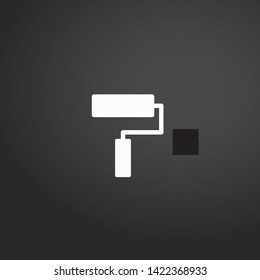 Paint Roller Black Silhouette vector icon. Paint Roller Black Silhouette concept stroke symbol design. Thin graphic elements vector illustration, outline pattern for your web site design, logo, UI.