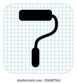 Paint roller - black  vector icon