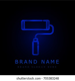Paint roller blue chromium metallic logo