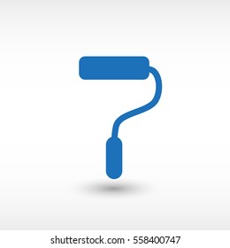 Paint roller -  blue vector icon