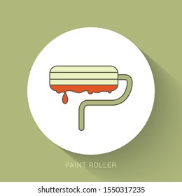 Paint roller brush. Color paint texture when painting with a roller.