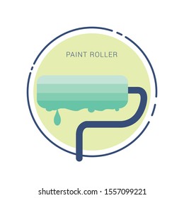 Paint roller brush. Color paint texture when painting with a roller.