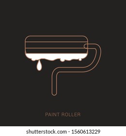 Paint roller brush. Color paint texture when painting with a roller.