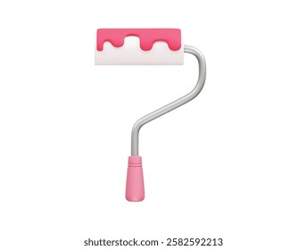 paint roller brush icon 3d illustration