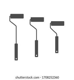 conjunto de iconos de pincel de rodillo de pintura ilustración vectorial aislada