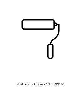 Paint roller brush icon- vector sing symbol brush.