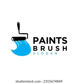 Paint Roller Brush Icon Vector Logo Template Stock Illustration