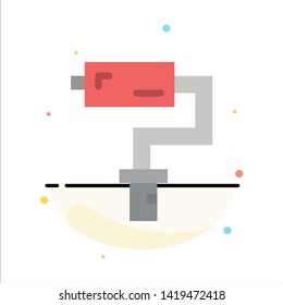Paint Roller, Brush, Painter, Tool Abstract Flat Color Icon Template