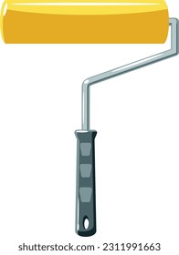 Paint roller brush. Repair tool. Painter instrument (Editable) - Vector Illustration