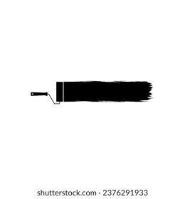 Paint Roller y Brush Stroke Silhouette, pueden utilizarse para plantillas, diseño, fondo, ilustración artística, espacio publicitario o elemento de diseño gráfico. Ilustración vectorial