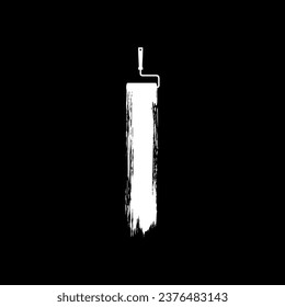 Paint Roller y Brush Stroke Silhouette, pueden utilizarse para plantillas, diseño, fondo, ilustración artística, espacio publicitario o elemento de diseño gráfico. Ilustración vectorial
