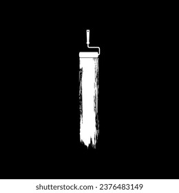 Paint Roller y Brush Stroke Silhouette, pueden utilizarse para plantillas, diseño, fondo, ilustración artística, espacio publicitario o elemento de diseño gráfico. Ilustración vectorial