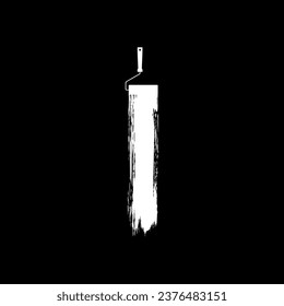 Paint Roller y Brush Stroke Silhouette, pueden utilizarse para plantillas, diseño, fondo, ilustración artística, espacio publicitario o elemento de diseño gráfico. Ilustración vectorial