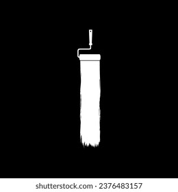 Paint Roller y Brush Stroke Silhouette, pueden utilizarse para plantillas, diseño, fondo, ilustración artística, espacio publicitario o elemento de diseño gráfico. Ilustración vectorial