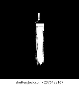 Paint Roller y Brush Stroke Silhouette, pueden utilizarse para plantillas, diseño, fondo, ilustración artística, espacio publicitario o elemento de diseño gráfico. Ilustración vectorial