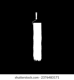 Paint Roller und Brush Stroke Silhouette, kann für Vorlage, Layout, Hintergrund, Kunstgrafik, Werbefläche oder Grafikdesign Element. Vektorgrafik