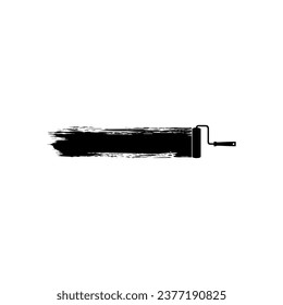 Paint Roller y Brush Stroke Silhouette, pueden utilizarse para plantillas, diseño, fondo, ilustración artística, espacio publicitario o elemento de diseño gráfico. Ilustración vectorial