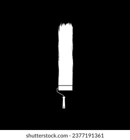 Paint Roller y Brush Stroke Silhouette, pueden utilizarse para plantillas, diseño, fondo, ilustración artística, espacio publicitario o elemento de diseño gráfico. Ilustración vectorial