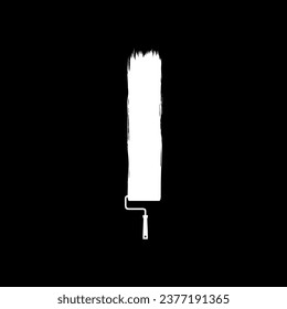 Paint Roller y Brush Stroke Silhouette, pueden utilizarse para plantillas, diseño, fondo, ilustración artística, espacio publicitario o elemento de diseño gráfico. Ilustración vectorial