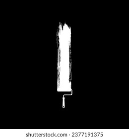 Paint Roller and Brush Stroke Silhouette, can use for template, lay out, background, art illustration,  advertisement space, or graphic design element. Vector Illustration