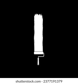 Paint Roller y Brush Stroke Silhouette, pueden utilizarse para plantillas, diseño, fondo, ilustración artística, espacio publicitario o elemento de diseño gráfico. Ilustración vectorial