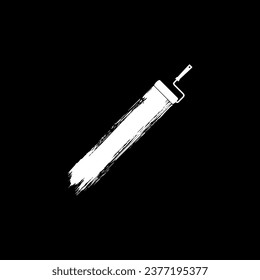 Paint Roller and Brush Stroke Silhouette, can use for template, lay out, background, art illustration,  advertisement space, or graphic design element. Vector Illustration