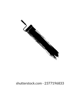 Paint Roller y Brush Stroke Silhouette, pueden utilizarse para plantillas, diseño, fondo, ilustración artística, espacio publicitario o elemento de diseño gráfico. Ilustración vectorial