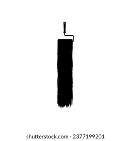 Paint Roller y Brush Stroke Silhouette, pueden utilizarse para plantillas, diseño, fondo, ilustración artística, espacio publicitario o elemento de diseño gráfico. Ilustración vectorial