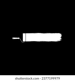 Paint Roller und Brush Stroke Silhouette, kann für Vorlage, Layout, Hintergrund, Kunstgrafik, Werbefläche oder Grafikdesign Element. Vektorgrafik